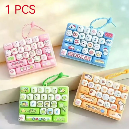 ⌨️🐾 26-Key Cartoon Animal Keyboard Keychain, Stress Relief Fidget Toy & Fun Mood Booster Gift ✨💖