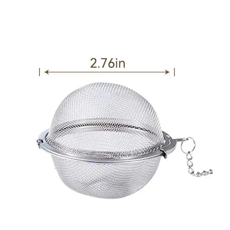 Stainless Steel Spice Infuser Ball with Chain, Fine Mesh Herb & Tea Strainer for Soup, Broth, Stew, Seasoning & Cooking