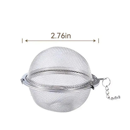 Stainless Steel Spice Infuser Ball with Chain, Fine Mesh Herb & Tea Strainer for Soup, Broth, Stew, Seasoning & Cooking