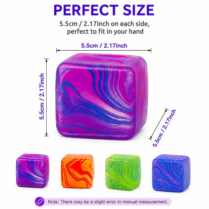 Ice Block Squishy Toy - Soft Gel Stress Relief Cube, Multicolor Slow-Rebound Sensory Fidget Toy for Adults Anxiety Relief