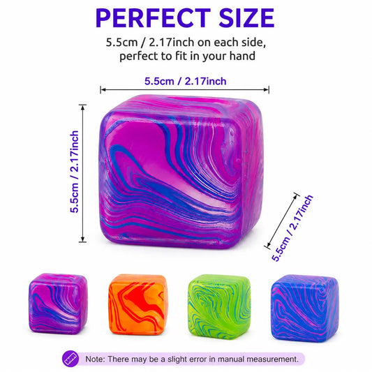 Ice Block Squishy Toy - Soft Gel Stress Relief Cube, Multicolor Slow-Rebound Sensory Fidget Toy for Adults Anxiety Relief