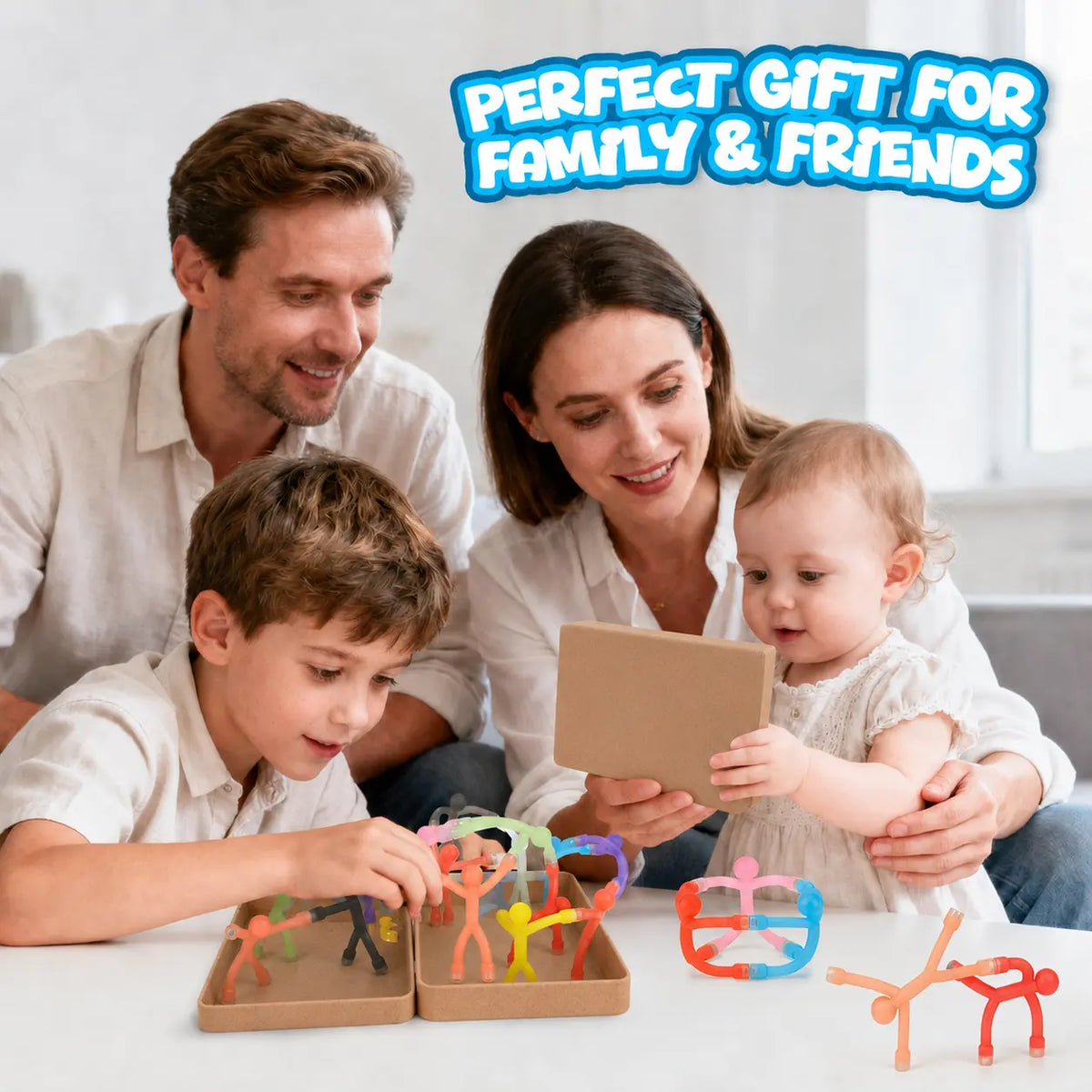 10-Pack ADHD Magnetic Stick Figure Fidget Toys, Bendable Multi-Color Sensory Desk & Travel Toys