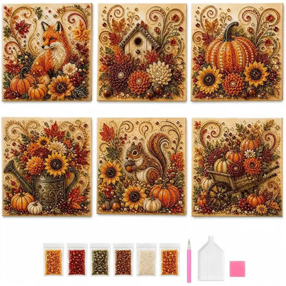 🎃✨ Autumn Pumpkin Pearl Painting Kit, 12×12in DIY Sparkling Craft Set for Adults 🍂🖌️