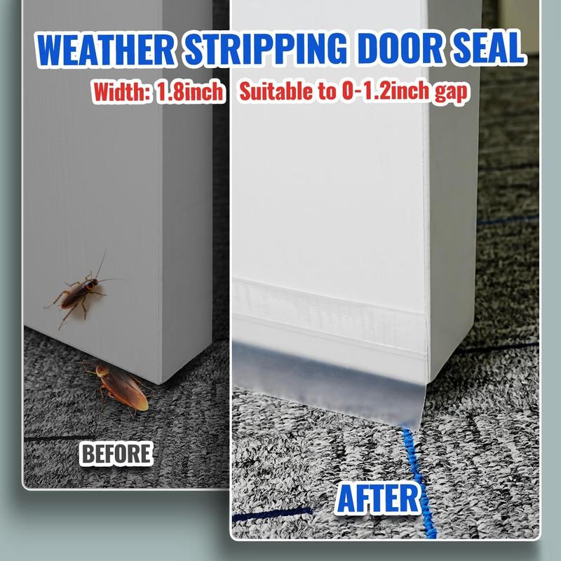 16.4FT Door Weather Stripping, 1.38in Adhesive Draft Seal for Doors, Windows & Shower Doors
