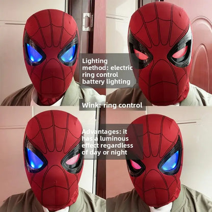 Cool Hero Mask - Remote Control Skin-friendly Red & Blue Lights - Perfect for Cosplay, Halloween, Festivals, Parties