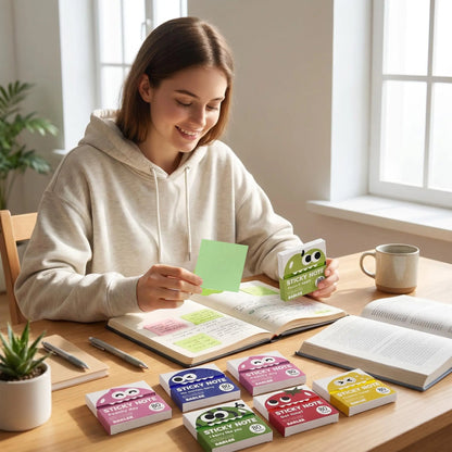 Transparent Pull-Out Glitter Sticky Notes, 12 Boxes/960 Sheets, Pop-Up Study Notes for School & Office