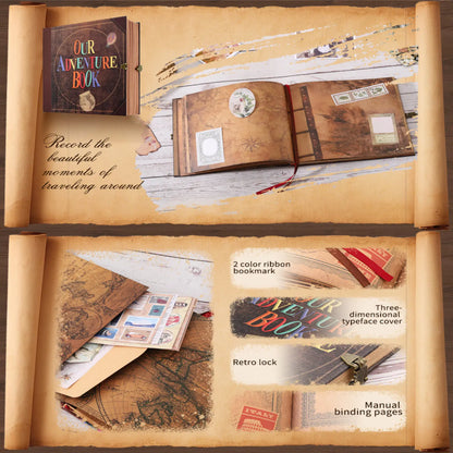 Our Adventure Book Travel Scrapbook, Retro Travel Diary & Anniversary Gift