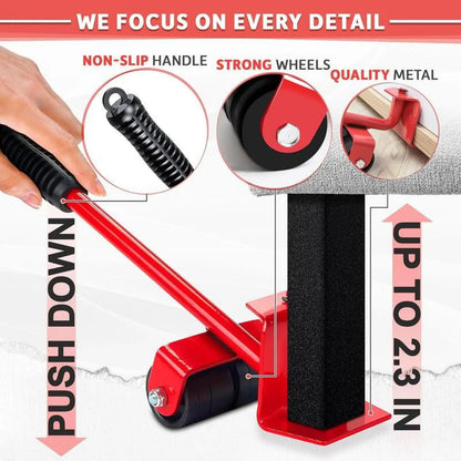 Furniture Mover with Wheels & Furniture Lifter Set,600 Lbs Capacity for Moving Heavy Furniture,360 °   Rotation Wheels Furniture Dolly,Sofa,Refrigerator,Cabinet peel and stick flooring.