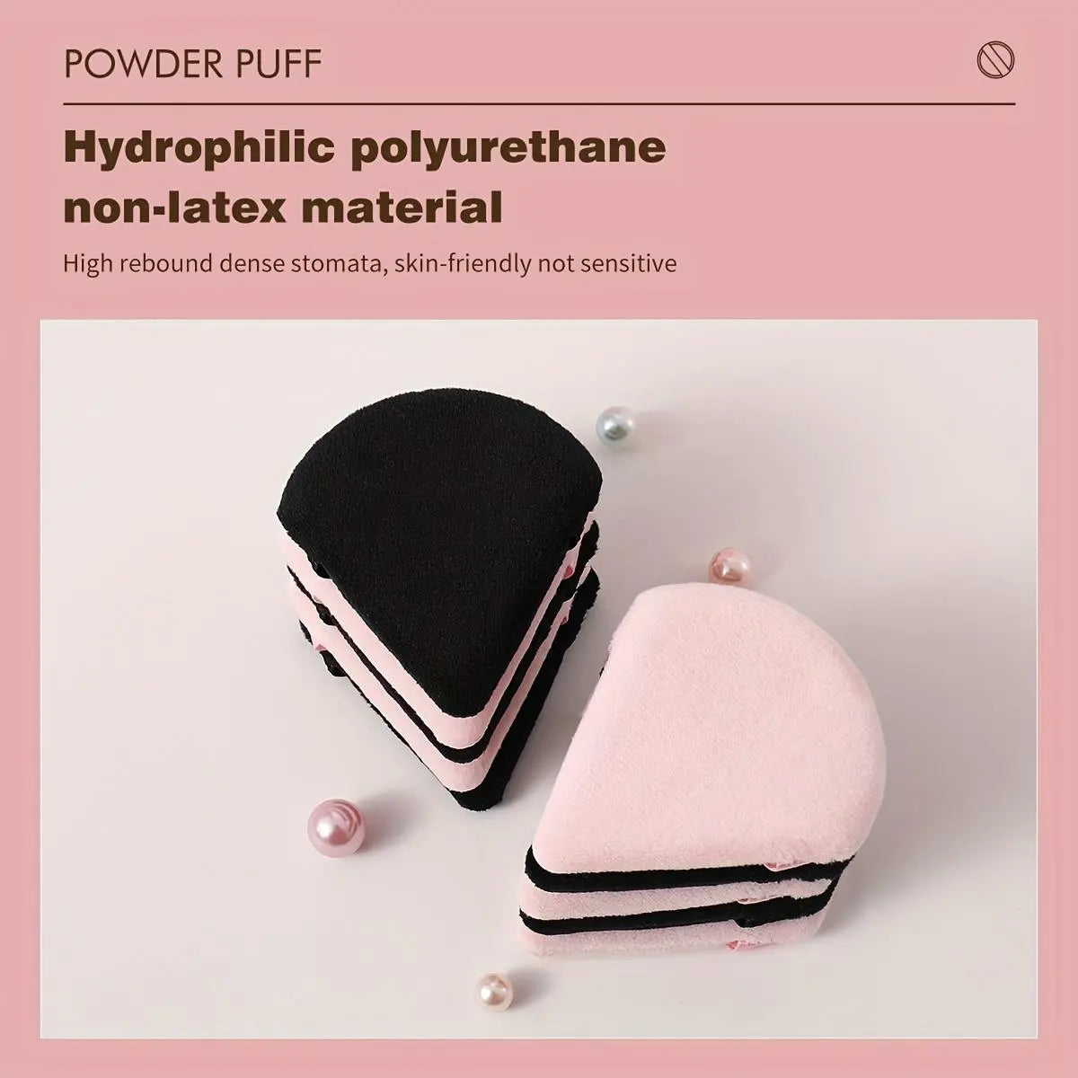 10-Pack Reusable Triangle Powder Puffs, Soft Plush Makeup Sponges for Face Powder