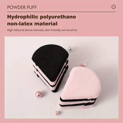 10-Pack Reusable Triangle Powder Puffs, Soft Plush Makeup Sponges for Face Powder