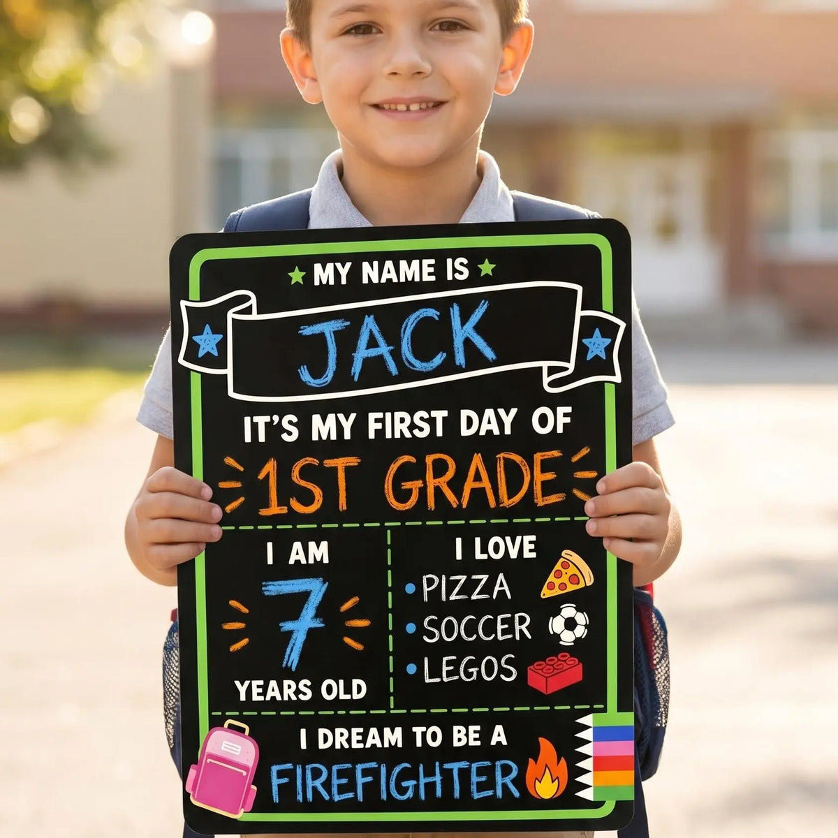 Reusable First & Last Day of School Chalkboard Sign for Kids, Back to School Photo Prop