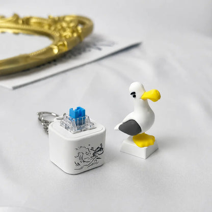 Seagull MINE! Button Keychain-Real Sound & LED Light, Funny Interactive Gift for Friends & Family