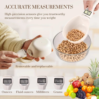 Digital Measuring Spoon Scale, Electronic Kitchen Scoop for Cooking, Baking & Pet Food