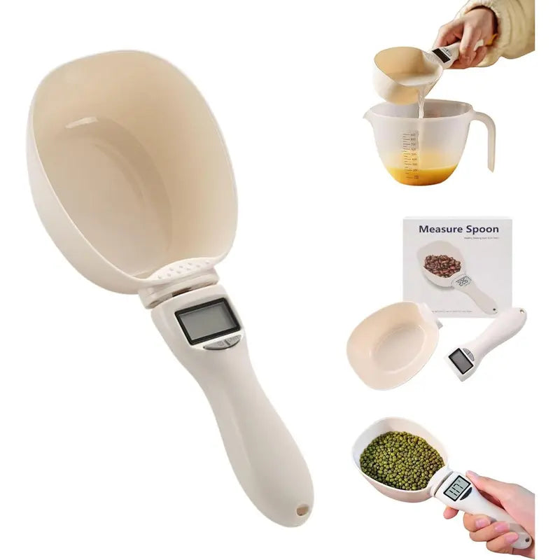 Digital Measuring Spoon Scale, Electronic Kitchen Scoop for Cooking, Baking & Pet Food