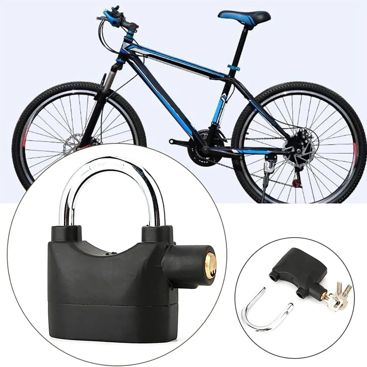 110 dB Alarm Padlock with 3 Keys, Heavy-Duty Outdoor Security Lock for Garages, Fences & Storage Units
