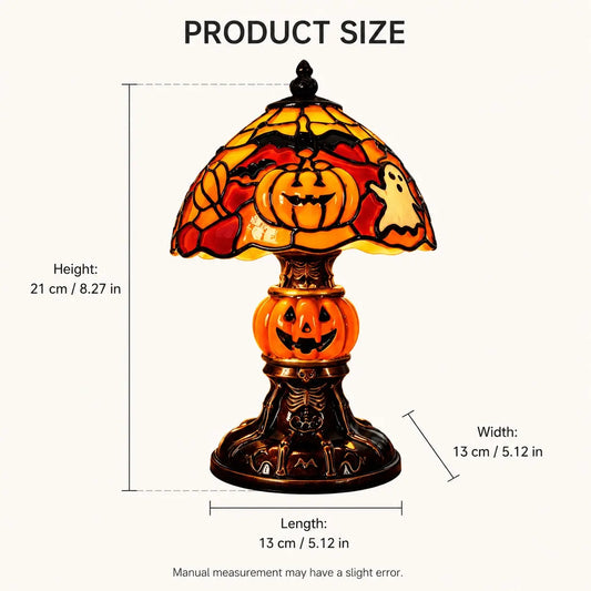 Retro Pumpkin Bat Desk Lamp, Vintage Halloween Lighting for Bedroom & Living Room