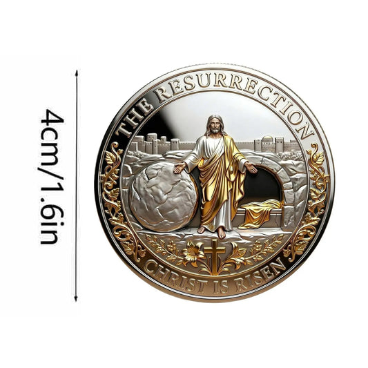 Cross Memorial Coin, Decorative Keepsake Gift, Holiday Ornament & Commemorative Collectible