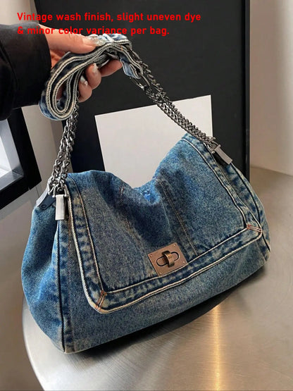 ashion Chain Shoulder Bag, Trendy Crossbody Purse for Women, Casual Daily Travel Bag