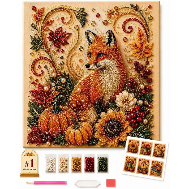 🎃✨ Autumn Pumpkin Pearl Painting Kit, 12×12in DIY Sparkling Craft Set for Adults 🍂🖌️