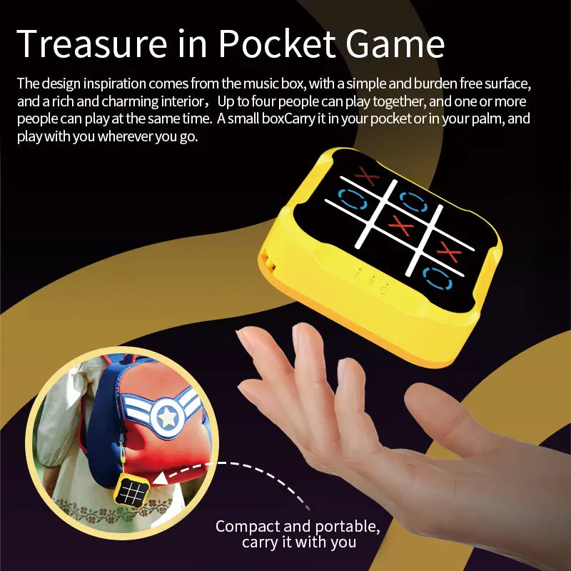 3-in-1 Handheld Digital Tic Tac Toe Game – Portable Logic & Family Fun Toy