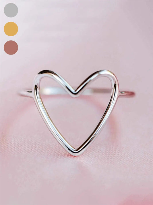 Heart Design Ring for Women & Girls, Trendy Elegant Fashion Jewelry