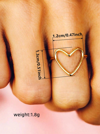 Heart Design Ring for Women & Girls, Trendy Elegant Fashion Jewelry