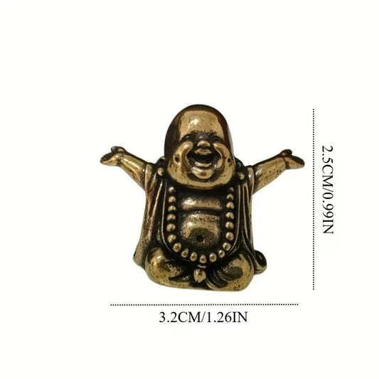 Laughing Buddha Figurine, Tea Pet Desk Ornament & Feng Shui Lucky Charm