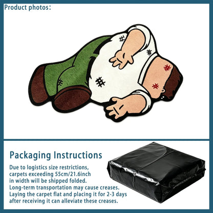 Cute Cartoon Plush Rug, Non-Slip Washable Floor Mat for Home Decor