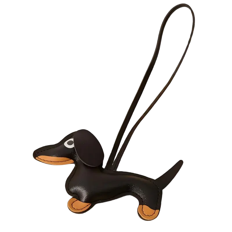 Cute Dachshund Keychain & Bag Charm, PU Leather Puppy Pendant, Y2K Accessory for Women & Men