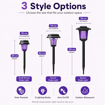 Solar Mosquito Zapper Path Light – 2-in-1 Solar UV Bug Killer & Outdoor Garden Landscape Lamp, Waterproof Yard Stake Light
