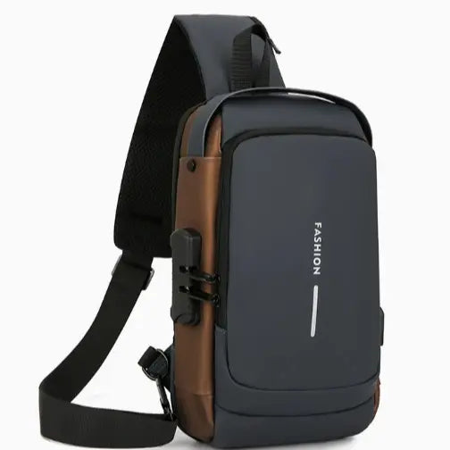 Men's Anti-Theft Chest Bag with Combination Lock — Durable Oxford Fabric, Adjustable Shoulder Strap; Ideal for Motorcycling and Casual Sports; Crossbody Style with a Summer Vibe.
