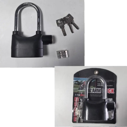 110 dB Alarm Padlock with 3 Keys, Heavy-Duty Outdoor Security Lock for Garages, Fences & Storage Units