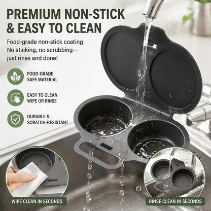 Microwave Egg Cooker, 2-Cup Non-Stick Egg Steamer for Quick & Easy Cooking