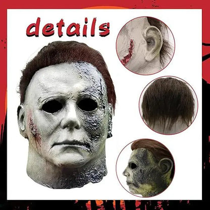 2026 Bloody Horror Latex Mask – Realistic Scary Full-Head Mask, Creepy Halloween Costume, Haunted House & Horror Party Accessory for Adults