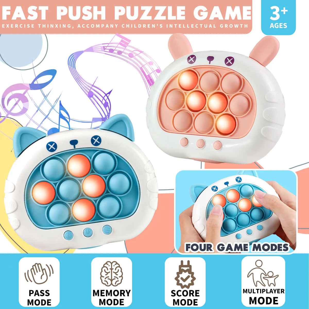 Fast Push Pop Game – Electronic Memory & Multiplayer Toy for Kids