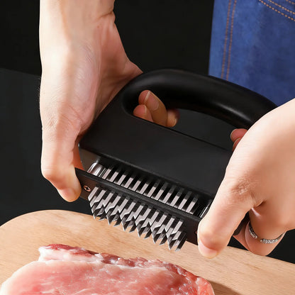 Heavy-Duty Meat Tenderizer Utensil with 48 Ultra-Sharp Stainless Steel Blades for Chicken, Steak, Veal - BBQ Kitchen Gadget for Tenderizing Meat, Utensils, Tenderizes Meat