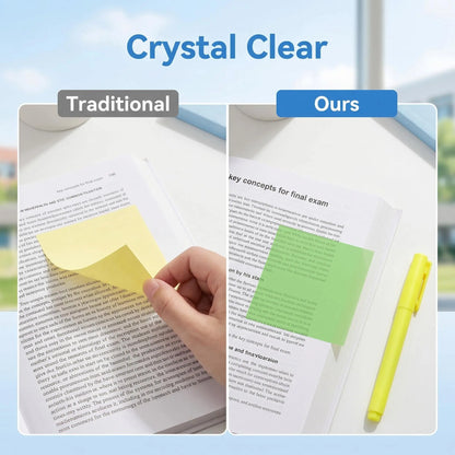 Transparent Pull-Out Glitter Sticky Notes, 12 Boxes/960 Sheets, Pop-Up Study Notes for School & Office