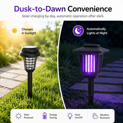 Solar Mosquito Zapper Path Light – 2-in-1 Solar UV Bug Killer & Outdoor Garden Landscape Lamp, Waterproof Yard Stake Light
