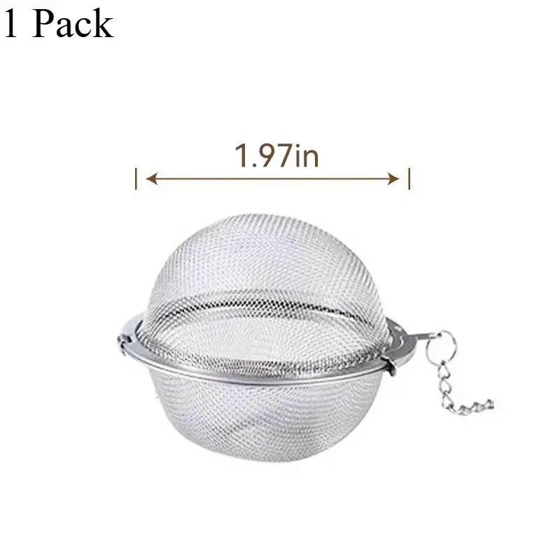 Stainless Steel Spice Infuser Ball with Chain, Fine Mesh Herb & Tea Strainer for Soup, Broth, Stew, Seasoning & Cooking