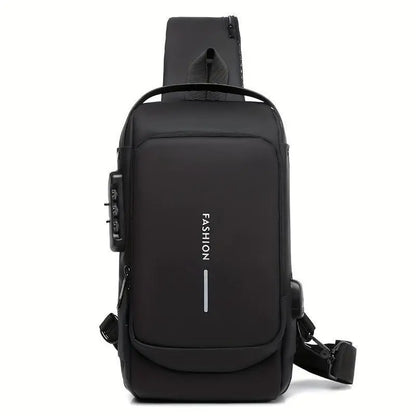 Men's Anti-Theft Chest Bag with Combination Lock — Durable Oxford Fabric, Adjustable Shoulder Strap; Ideal for Motorcycling and Casual Sports; Crossbody Style with a Summer Vibe.