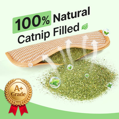 Interactive Catnip Chew Toy for Cats, Bite-Resistant Sisal Claw Toy with Organic Catnip for Indoor Cats
