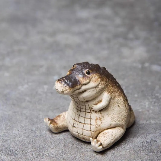 Cute Baby Crocodile Tea Pet Ornament, Handmade Tea Table Decor & Gift for Tea Lovers