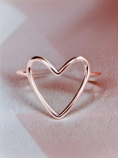 Heart Design Ring for Women & Girls, Trendy Elegant Fashion Jewelry