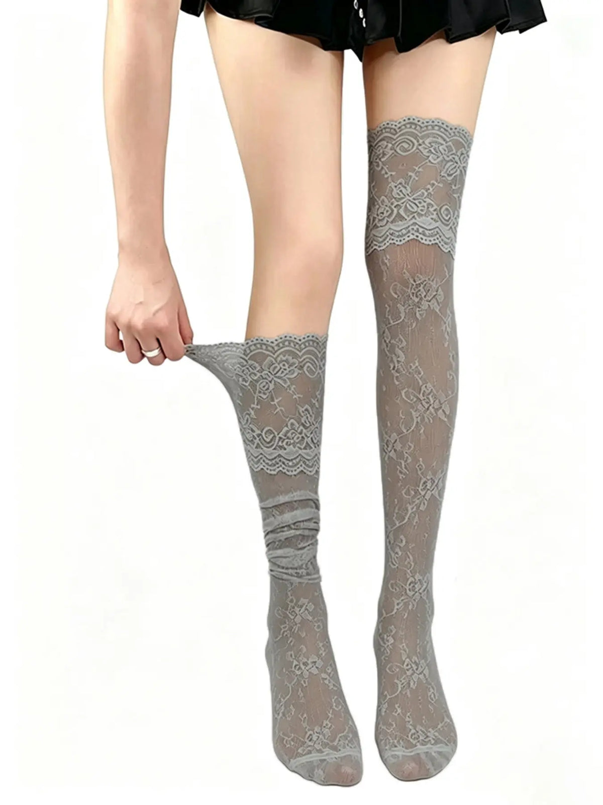 🖤✨ Women’s Sexy Lace Floral Fishnet Thigh High Stockings, Breathable Nylon Over-The-Knee Socks, 1/3/9 Pairs Pack 🧦🌹
