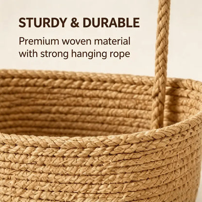 Woven cotton 3-Tier Over the Door Basket, Wall-Mounted Jute Bathroom Storage Organizer – Decorative Nursery Baskets, Perfect for Busy Mom/Dad to Store Diapers & Toys small basket Gift Hook laundry basket house organizers