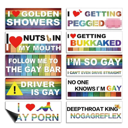 Funny Pride Rainbow Car Magnet, Reusable LGBTQ+ Bumper Magnet, 7.8 x 3.1 in, Cute Car, Truck & Fridge Decoration
