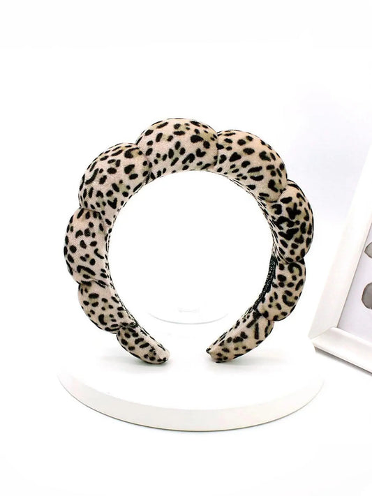 Leopard Print Stretchy Headband for Women & Girls, Fashion Hair Accessory for Makeup & Daily Wear