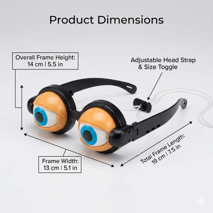 Kinetic Crazy Eyes Glasses, Novelty Eyewear for Costume Party Decoration