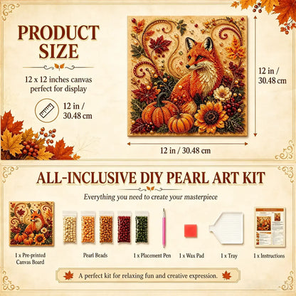 🎃✨ Autumn Pumpkin Pearl Painting Kit, 12×12in DIY Sparkling Craft Set for Adults 🍂🖌️