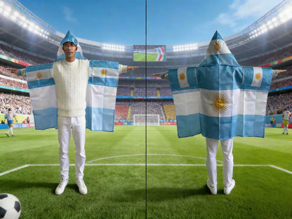3x5FT Wearable Flag Cape – National Team Fan Hooded Flag for Stadiums & Celebrations